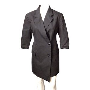 Commense Black Blazer Coat with Zipper and Button AccentsNWT